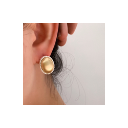 Aretes Oval Metal Cepillado 2V3