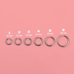 1 Pieza Aro Plateado Diferentes Tamaños Acero Inoxidable