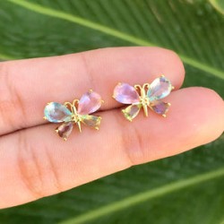 Aretes Mariposa Chapa de Oro Az140