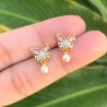 Aretes Mariposa Chapa de Oro Az16