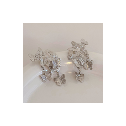 Aretes Mariposas Plateadas  1E3