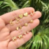 Aretes Medio Sol Chapa de Oro Az240