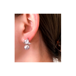 Aretes Perla Gris  2Q4