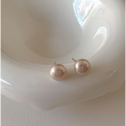 Aretes Perla Nacarada Rose Chapa de Oro  1N5