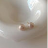 Aretes Perla Nacarada Rose Chapa de Oro  1N5
