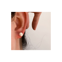 Aretes Perla Nacarada Rose Chapa de Oro  1N5