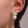 Aretes Perlas  1w7