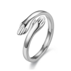 Anillo Ajustable Abrazo  Acero Inoxidable Az337