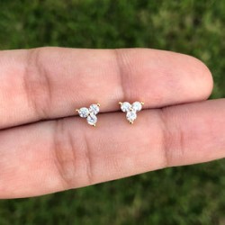 Aretes Trebol Chapa de Oro Az57