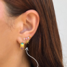 Aretes Piedritas Y Lazo Chapa de Oro Az185