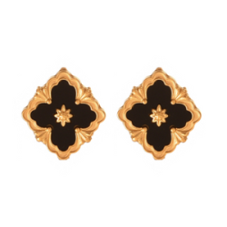 Aretes Trebol Negro  2K4