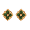 Aretes Trebol Verde Acero Inox 1S3