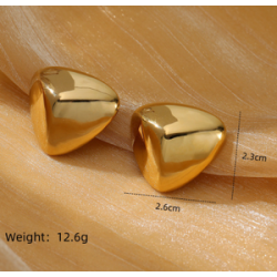 Aretes Triangulo Dorado Brillante Acero Inox LU