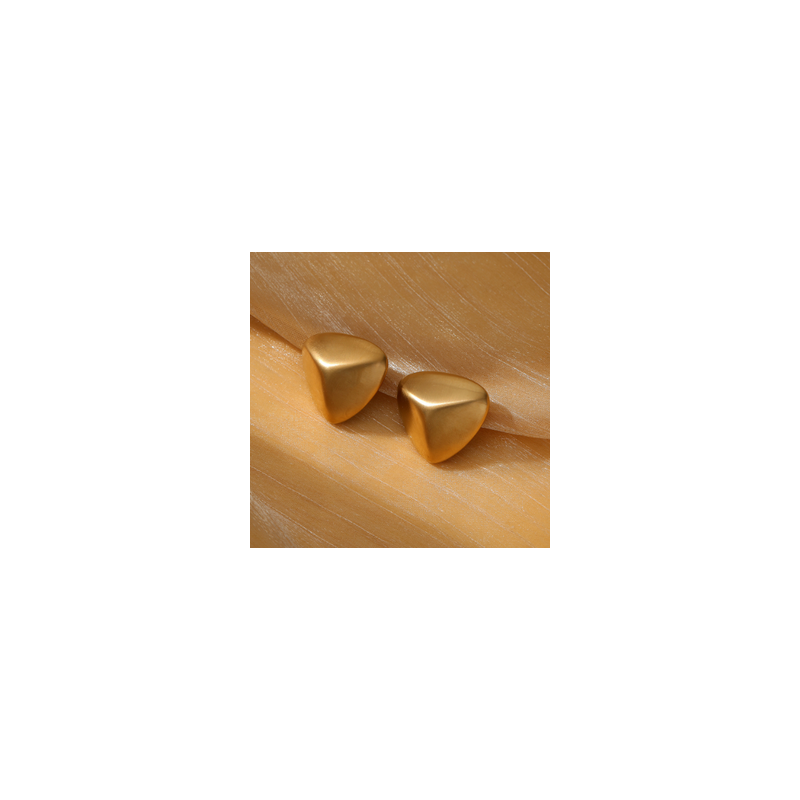 Aretes Triangulo Dorado Mate Acero Inox 1C6