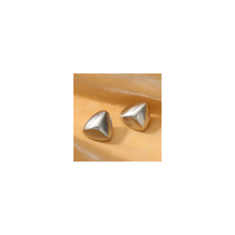 Aretes Triangulo Mate Plateado Acero Inox 1S7