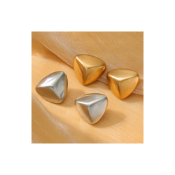 Aretes Triangulo Mate Plateado Acero Inox 1S7