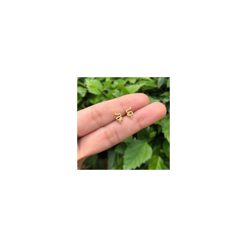 Aretes Serpiente Chapa de Oro Az120
