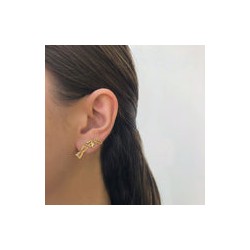 Aretes Serpiente Chapa de Oro Az120