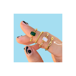 Anillo Cadena Cadena Chapa de Oro