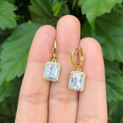 Aretes Zirconia  Chapa de Oro Az99