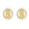 Aretes Virgen Guadalupe Pequeña Chapa de Oro 1S1