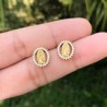 Aretes Virgen Guadalupe Pequeña Chapa de Oro 1S1
