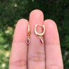 Aretes Zirconia Magenta Chapa de Oro AZ110