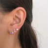 Aretes Zirconia Rosa Chapa de Oro AZ153