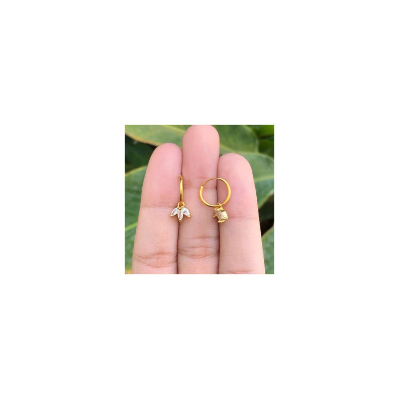 Aretes Zirconias Chapa de Oro Az136