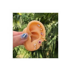 Aretes Zirconias Chapa de oro AZ33