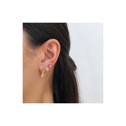 Aretes Zirconias Chapa de Oro AZ52
