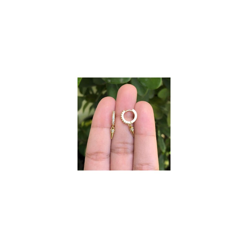 Aretes Zirconias Chapa De Oro AZ81