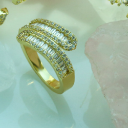 Anillo Ajustable Brillante Chapa de Oro  C616