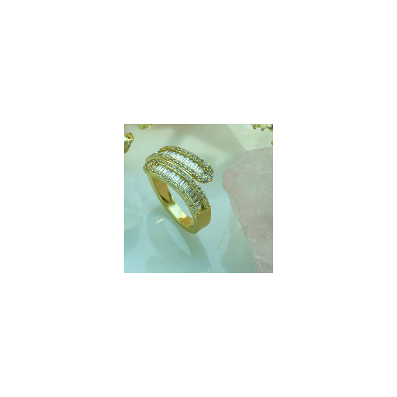 Anillo Ajustable Brillante Chapa de Oro  C616
