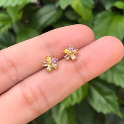 Aretes Zirconias Dulces Chapa de Oro Az197