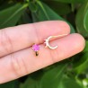 Aretes Zirconias Magenta Chapa de Oro AZ70
