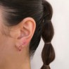 Aretes Zirconias Magenta Chapa de Oro AZ70