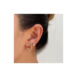 Aretes Zirconias Chapa de Oro AZ20