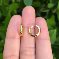 Arracadas Doradas Chica Chapa de Oro Az60