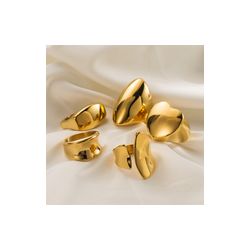 Anillo Chunky Dorado Acero Inox