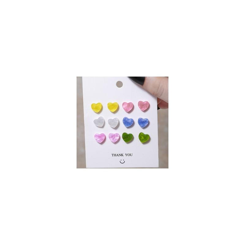 Aretes Set 6 Pares Corazones 2BB7