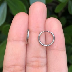 Arracadas Pequeñas Plateadas  Acero Inoxidable Az434