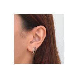 Arracadas Pequeñas Plateadas  Acero Inoxidable Az434