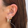 Aretes Piedritas Y Lazo Chapa de Oro Az74