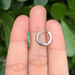 Arracadas Plateadas y Verde Acero Inox Az429