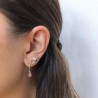 Aretes Rosa Chapa de Oro 14K Az62