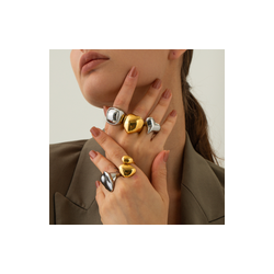 Anillo Chunky Plata Acero Inox
