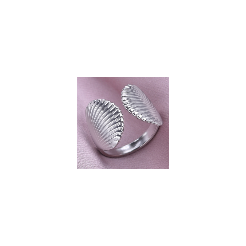 Anillo Ajustable Conchas de Mar Acero Inoxidable  1T2