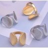 Anillo Ajustable Conchas de Mar Acero Inoxidable  1T2