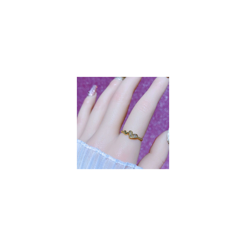 Anillo Ajustable Corazones Chapa de Oro  C696